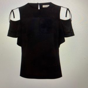 Rebecca Taylor open shoulder crepe top